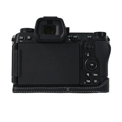 For Nikon Z6 III Camera Case Large Opening Genuine Cow Leather Protector with Wrist Strap