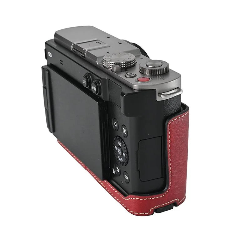 For Panasonic Lumix S9 Camera Case Large Cutout Litchi Texture PU Leather Protective Cover
