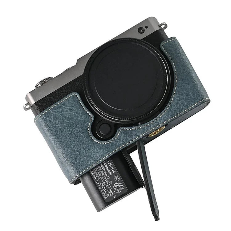 For Panasonic Lumix S9 Camera Case Large Cutout Litchi Texture PU Leather Protective Cover