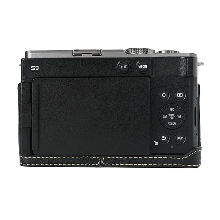 For Panasonic Lumix S9 Camera Case Large Cutout Litchi Texture PU Leather Protective Cover