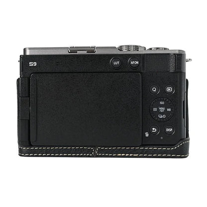 For Panasonic Lumix S9 Camera Case Large Cutout Litchi Texture PU Leather Protective Cover