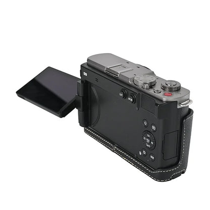 For Panasonic Lumix S9 Camera Case Large Cutout Litchi Texture PU Leather Protective Cover