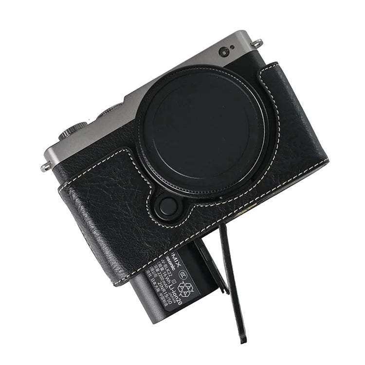 For Panasonic Lumix S9 Camera Case Large Cutout Litchi Texture PU Leather Protective Cover