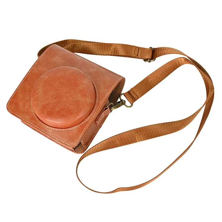 Camera Bag for Fujifilm Instax Mini 99 Camera PU Leather Crossbody Bag with Shoulder Strap