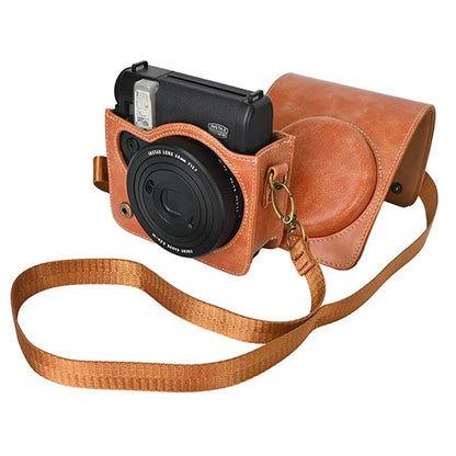 Camera Bag for Fujifilm Instax Mini 99 Camera PU Leather Crossbody Bag with Shoulder Strap