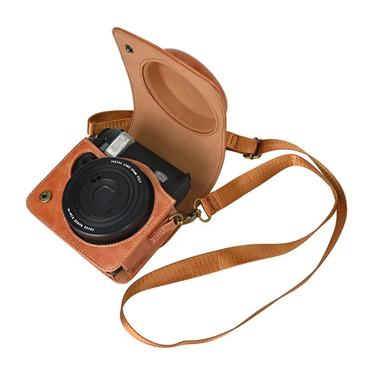 Camera Bag for Fujifilm Instax Mini 99 Camera PU Leather Crossbody Bag with Shoulder Strap