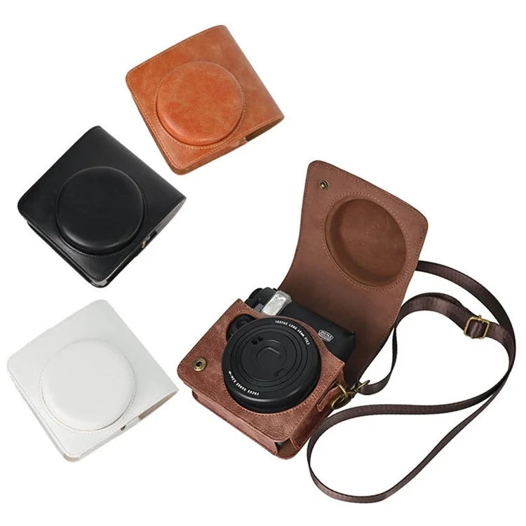 Camera Bag for Fujifilm Instax Mini 99 Camera PU Leather Crossbody Bag with Shoulder Strap