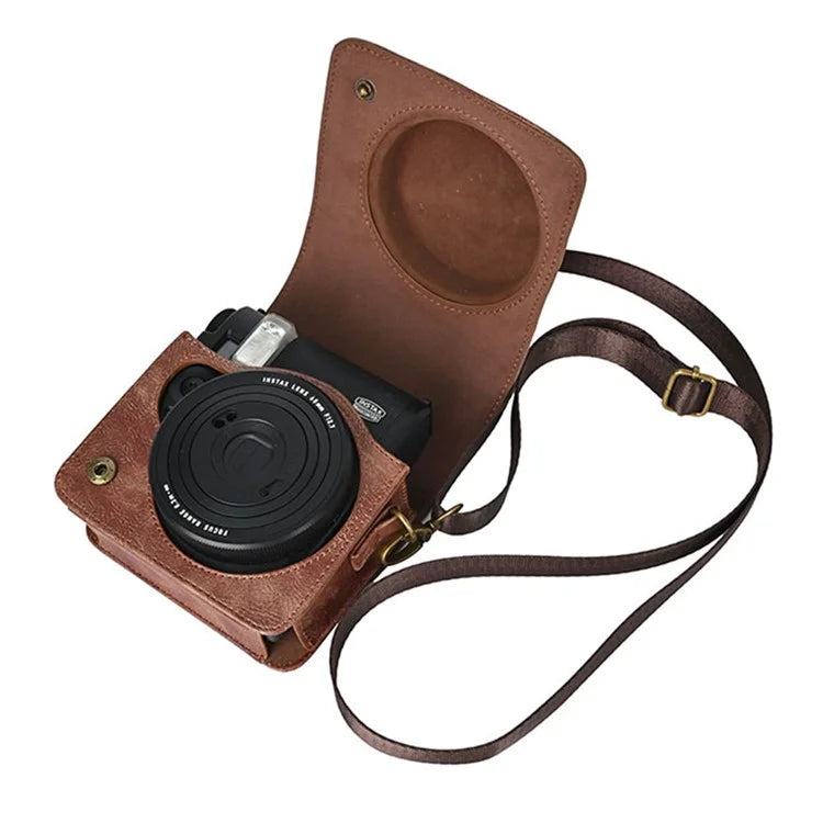 Camera Bag for Fujifilm Instax Mini 99 Camera PU Leather Crossbody Bag with Shoulder Strap