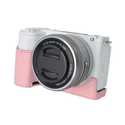 For Sony Alpha ZV-E10 II Camera Case Large Cutout Litchi Texture PU Leather Protective Cover