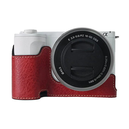 For Sony Alpha ZV-E10 II Camera Case Large Cutout Litchi Texture PU Leather Protective Cover