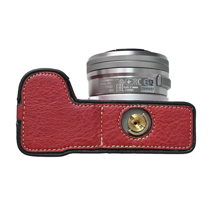 For Sony Alpha ZV-E10 II Camera Case Large Cutout Litchi Texture PU Leather Protective Cover