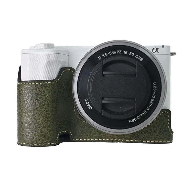 For Sony Alpha ZV-E10 II Camera Case Large Cutout Litchi Texture PU Leather Protective Cover