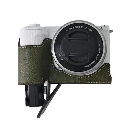 For Sony Alpha ZV-E10 II Camera Case Large Cutout Litchi Texture PU Leather Protective Cover