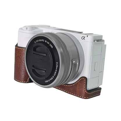 For Sony Alpha ZV-E10 II Camera Case Large Cutout Litchi Texture PU Leather Protective Cover