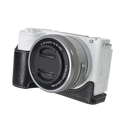 For Sony Alpha ZV-E10 II Camera Case Large Cutout Litchi Texture PU Leather Protective Cover