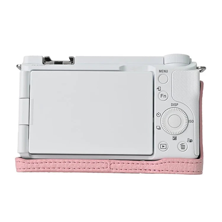 For Sony Alpha ZV-E10 II Camera Case with Shoulder Strap Large Cutout Litchi Texture PU Protective Cover