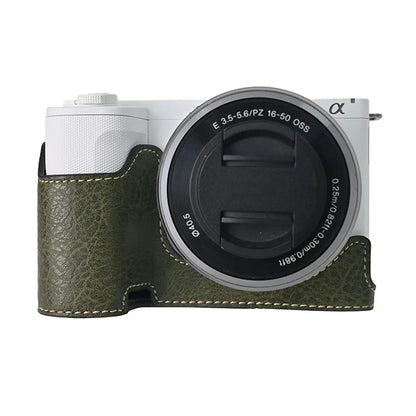 For Sony Alpha ZV-E10 II Camera Case with Shoulder Strap Large Cutout Litchi Texture PU Protective Cover