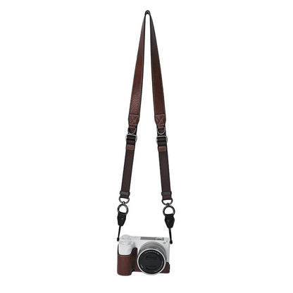 For Sony Alpha ZV-E10 II Camera Case with Shoulder Strap Large Cutout Litchi Texture PU Protective Cover