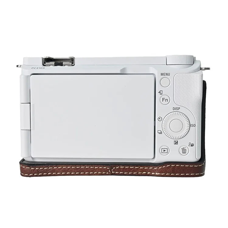 For Sony Alpha ZV-E10 II Camera Case with Shoulder Strap Large Cutout Litchi Texture PU Protective Cover