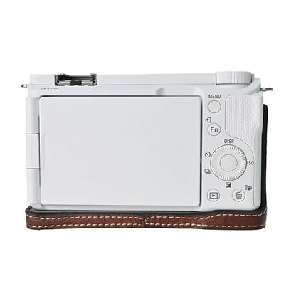 For Sony Alpha ZV-E10 II Camera Case with Shoulder Strap Large Cutout Litchi Texture PU Protective Cover