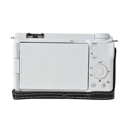 For Sony Alpha ZV-E10 II Camera Case with Shoulder Strap Large Cutout Litchi Texture PU Protective Cover