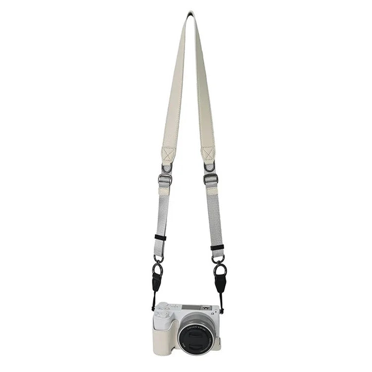 For Sony Alpha ZV-E10 II Camera Case with Shoulder Strap Large Cutout Litchi Texture PU Protective Cover