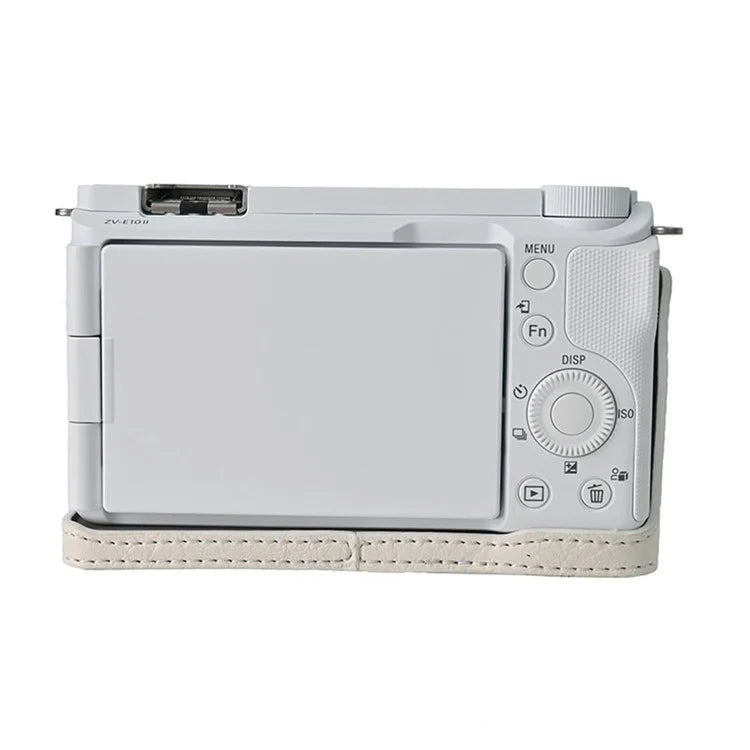 For Sony Alpha ZV-E10 II Camera Case with Shoulder Strap Large Cutout Litchi Texture PU Protective Cover