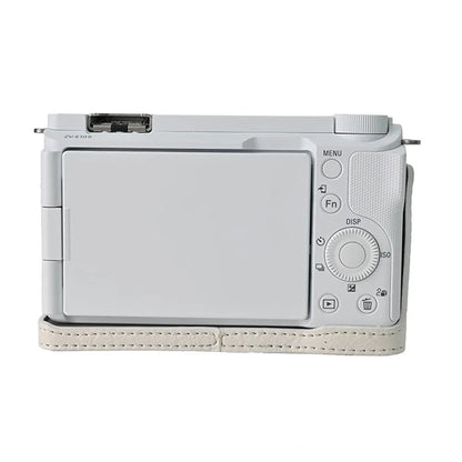 For Sony Alpha ZV-E10 II Camera Case with Shoulder Strap Large Cutout Litchi Texture PU Protective Cover