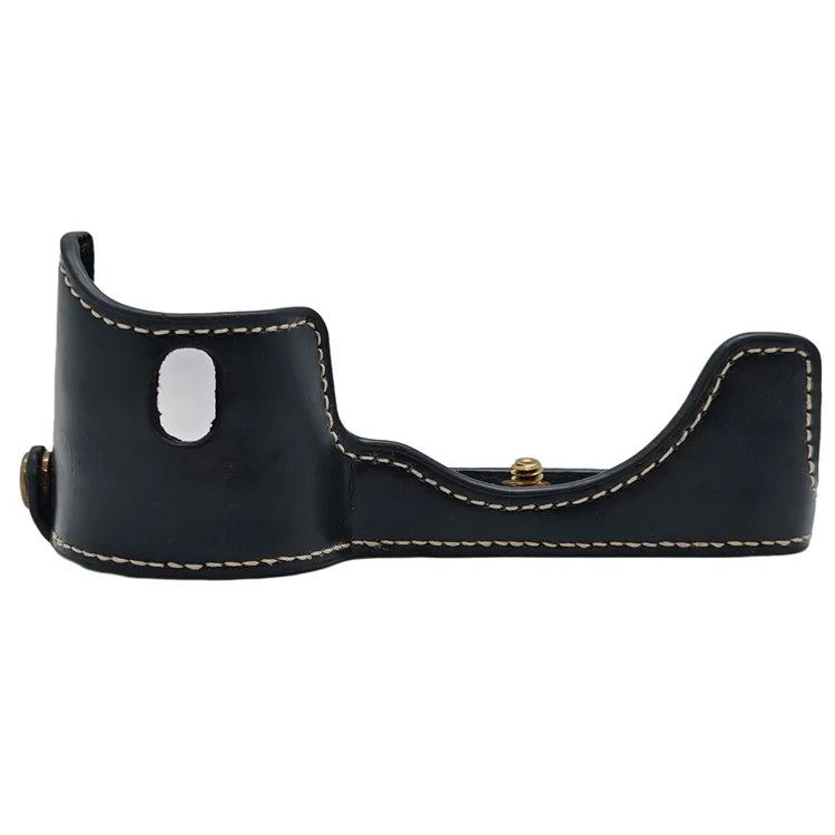 For Sony A7 / A7R PU Leather Camera Bottom Cover Half Body Case with Screw