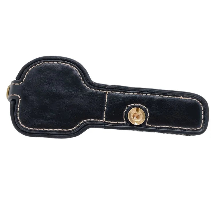 For Sony A7 / A7R PU Leather Camera Bottom Cover Half Body Case with Screw