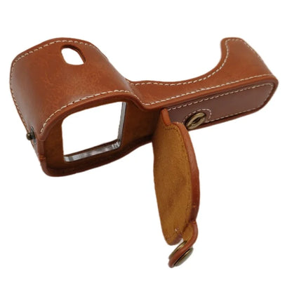For Sony A7 / A7R PU Leather Camera Bottom Cover Half Body Case with Screw