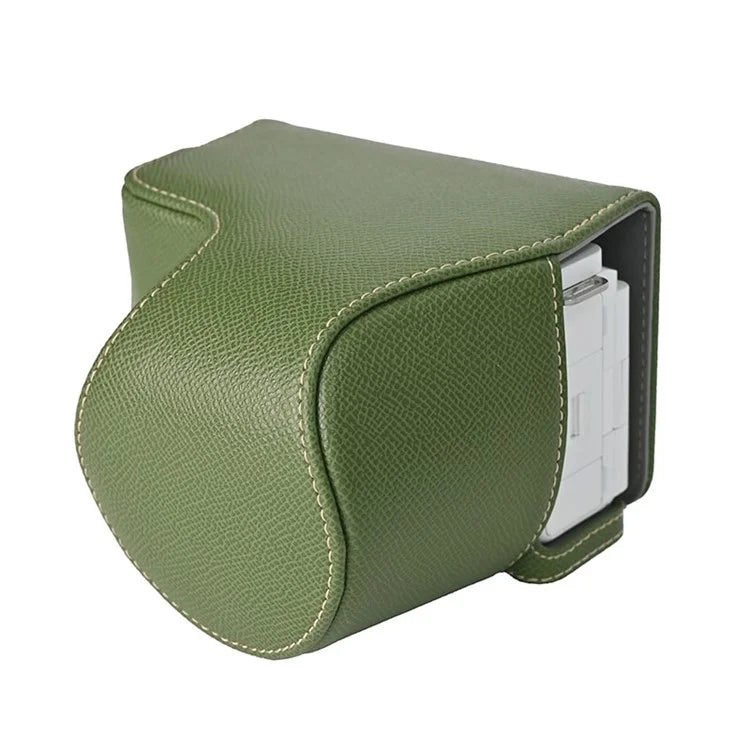 For Sony ZV-E10 II Textured PU Leather Camera Case with Battery Hole + Strap + Lens Storage Bag