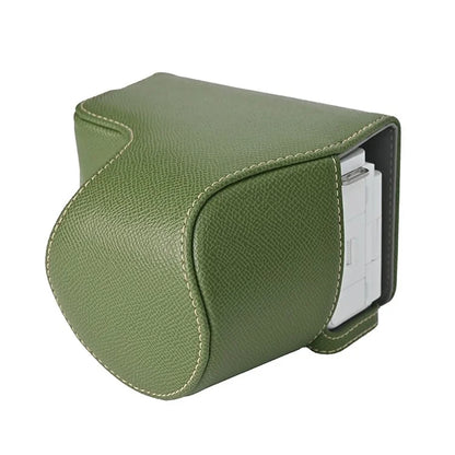 For Sony ZV-E10 II Textured PU Leather Camera Case with Battery Hole + Strap + Lens Storage Bag