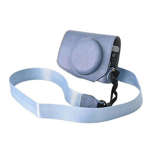 For Canon G7 X Mark II / G7 X Mark III Litchi Textured PU Leather Camera Case with Shoulder Strap