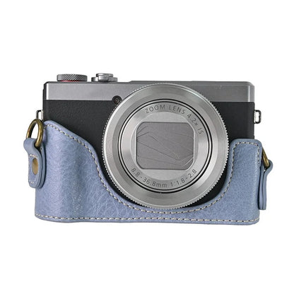 For Canon G7 X Mark II / G7 X Mark III Litchi Textured PU Leather Camera Case with Shoulder Strap