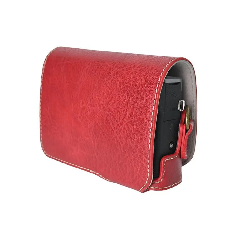 For Canon G7 X Mark II / G7 X Mark III Litchi Textured PU Leather Camera Case with Shoulder Strap