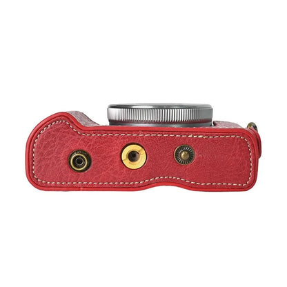 For Canon G7 X Mark II / G7 X Mark III Litchi Textured PU Leather Camera Case with Shoulder Strap