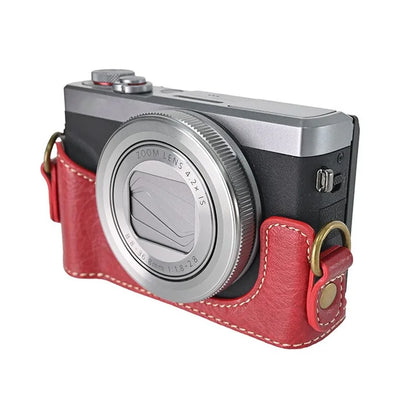For Canon G7 X Mark II / G7 X Mark III Litchi Textured PU Leather Camera Case with Shoulder Strap
