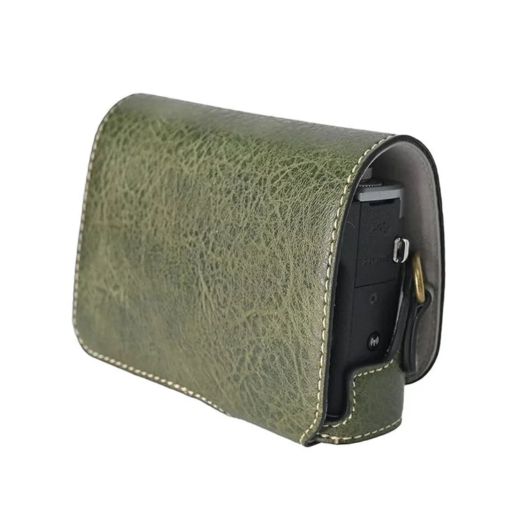 For Canon G7 X Mark II / G7 X Mark III Litchi Textured PU Leather Camera Case with Shoulder Strap