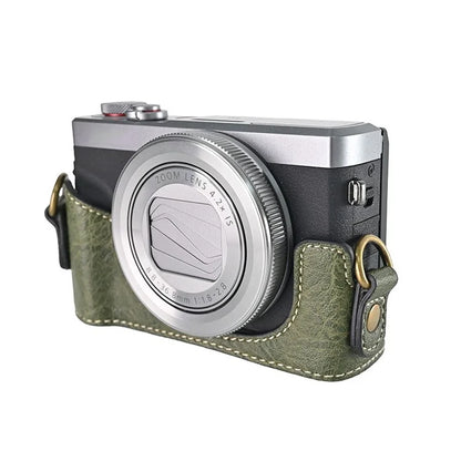 For Canon G7 X Mark II / G7 X Mark III Litchi Textured PU Leather Camera Case with Shoulder Strap