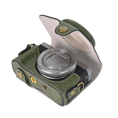 For Canon G7 X Mark II / G7 X Mark III Litchi Textured PU Leather Camera Case with Shoulder Strap