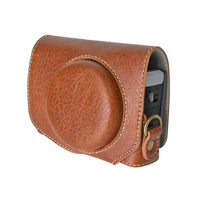 For Canon G7 X Mark II / G7 X Mark III Litchi Textured PU Leather Camera Case with Shoulder Strap