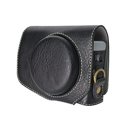 For Canon G7 X Mark II / G7 X Mark III Litchi Textured PU Leather Camera Case with Shoulder Strap