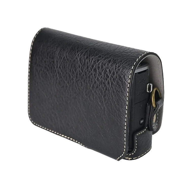 For Canon G7 X Mark II / G7 X Mark III Litchi Textured PU Leather Camera Case with Shoulder Strap