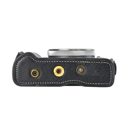For Canon G7 X Mark II / G7 X Mark III Litchi Textured PU Leather Camera Case with Shoulder Strap