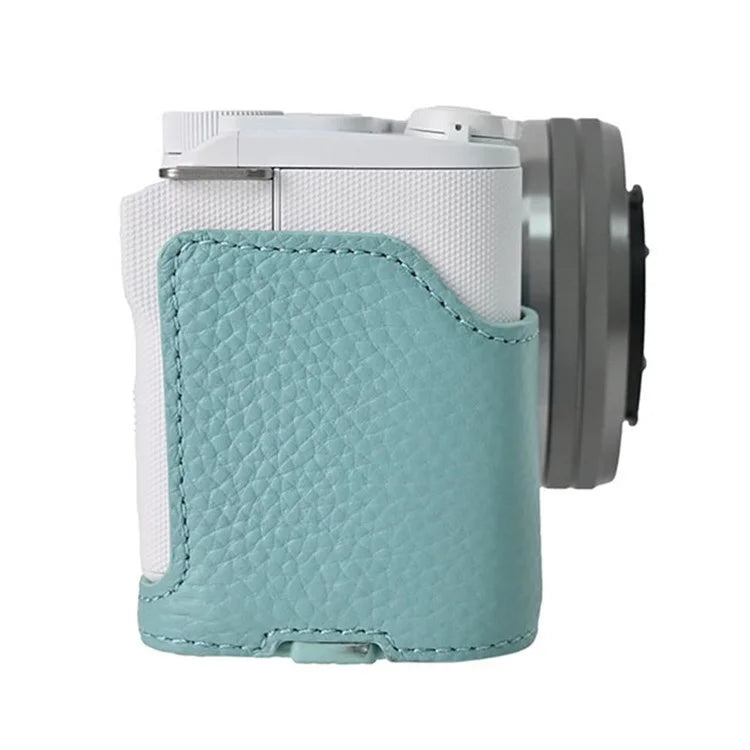 For Sony ZV-E10 II Camera Case Large Cutout Genuine Cow Leather Protective Cover