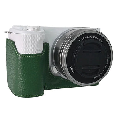 For Sony ZV-E10 II Camera Case Large Cutout Genuine Cow Leather Protective Cover