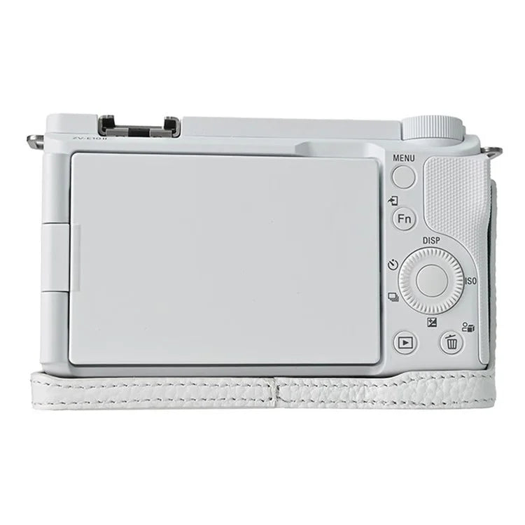 For Sony ZV-E10 II Camera Case Large Cutout Genuine Cow Leather Protective Cover