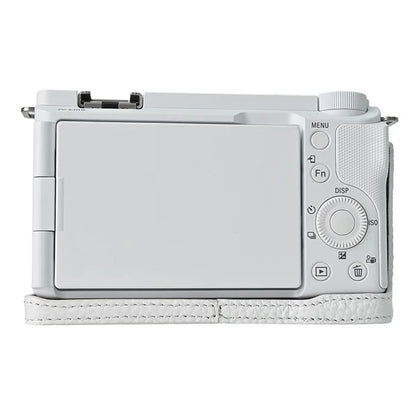 For Sony ZV-E10 II Camera Case Large Cutout Genuine Cow Leather Protective Cover