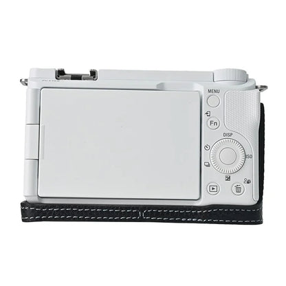 For Sony ZV-E10 II Camera Case Large Cutout Genuine Cow Leather Protective Cover